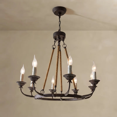  Candle Metal Chandelier – 6/8/12-Light Vintage for Living Room