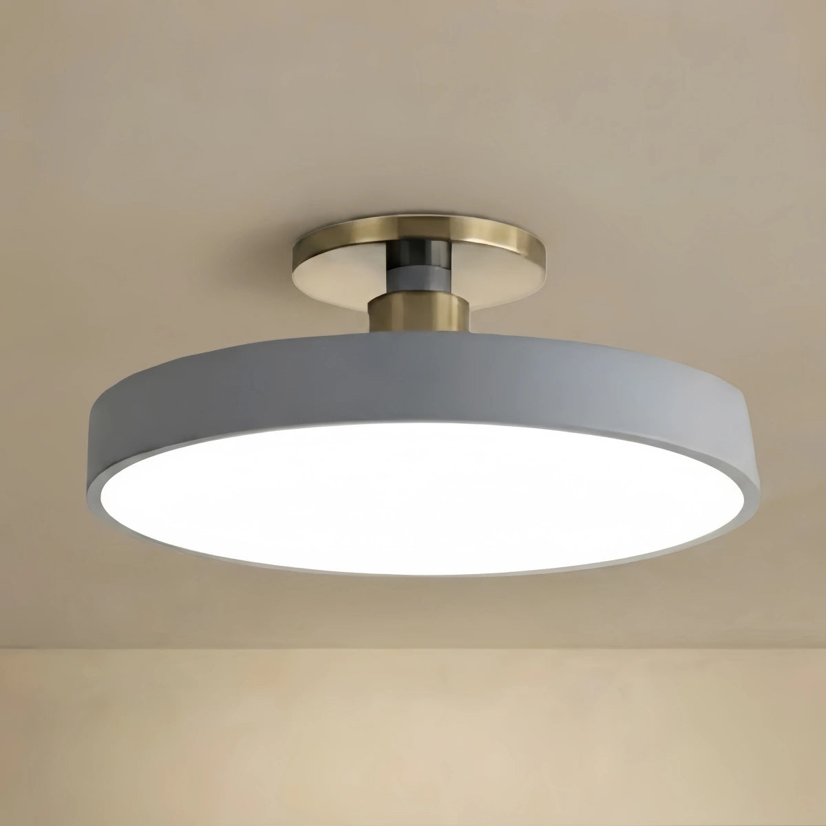 Modern Flush Mount Ceiling Light – Black and Gold LED Lamp for Living Room