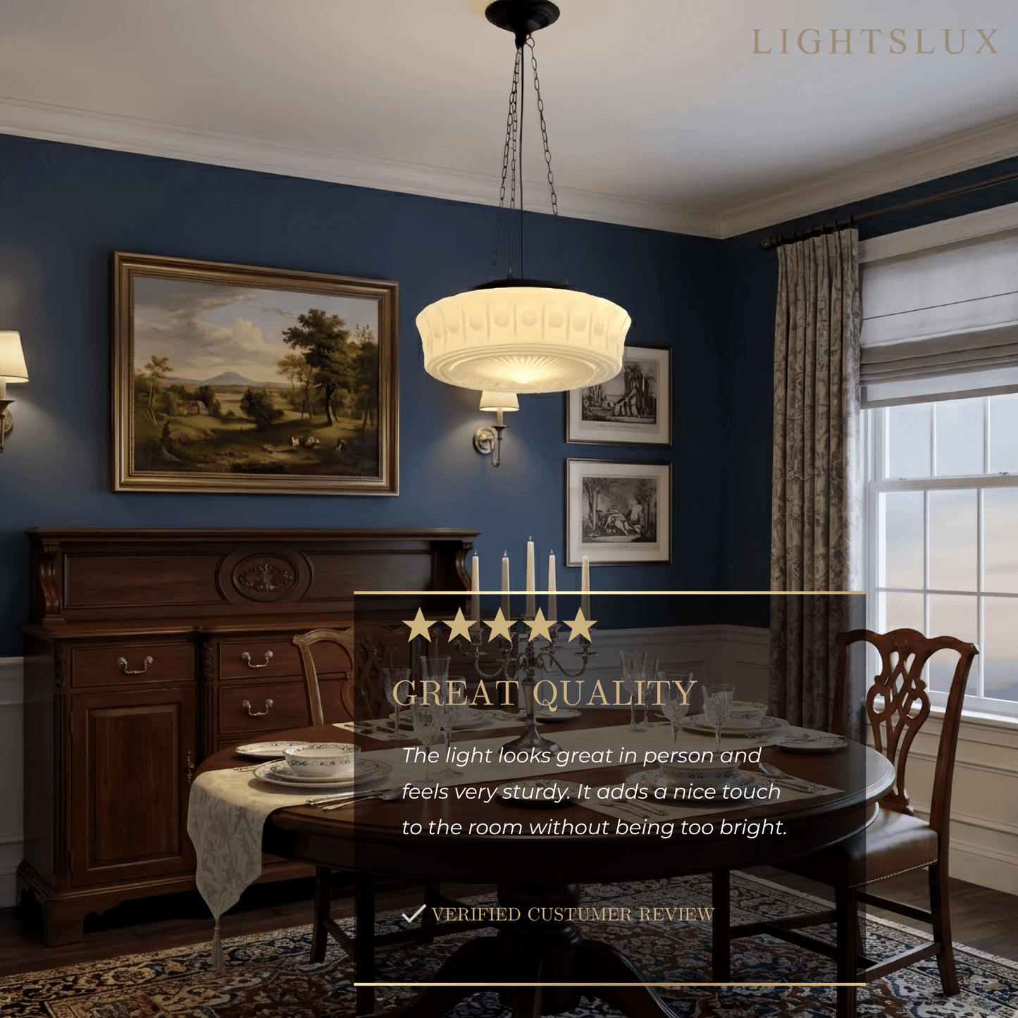 Crema Vintage Glass Pendant Light