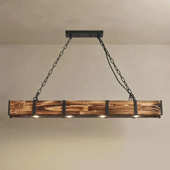 Irondale Linear Pendant -- Wood Metal for Dining Room Kitchen