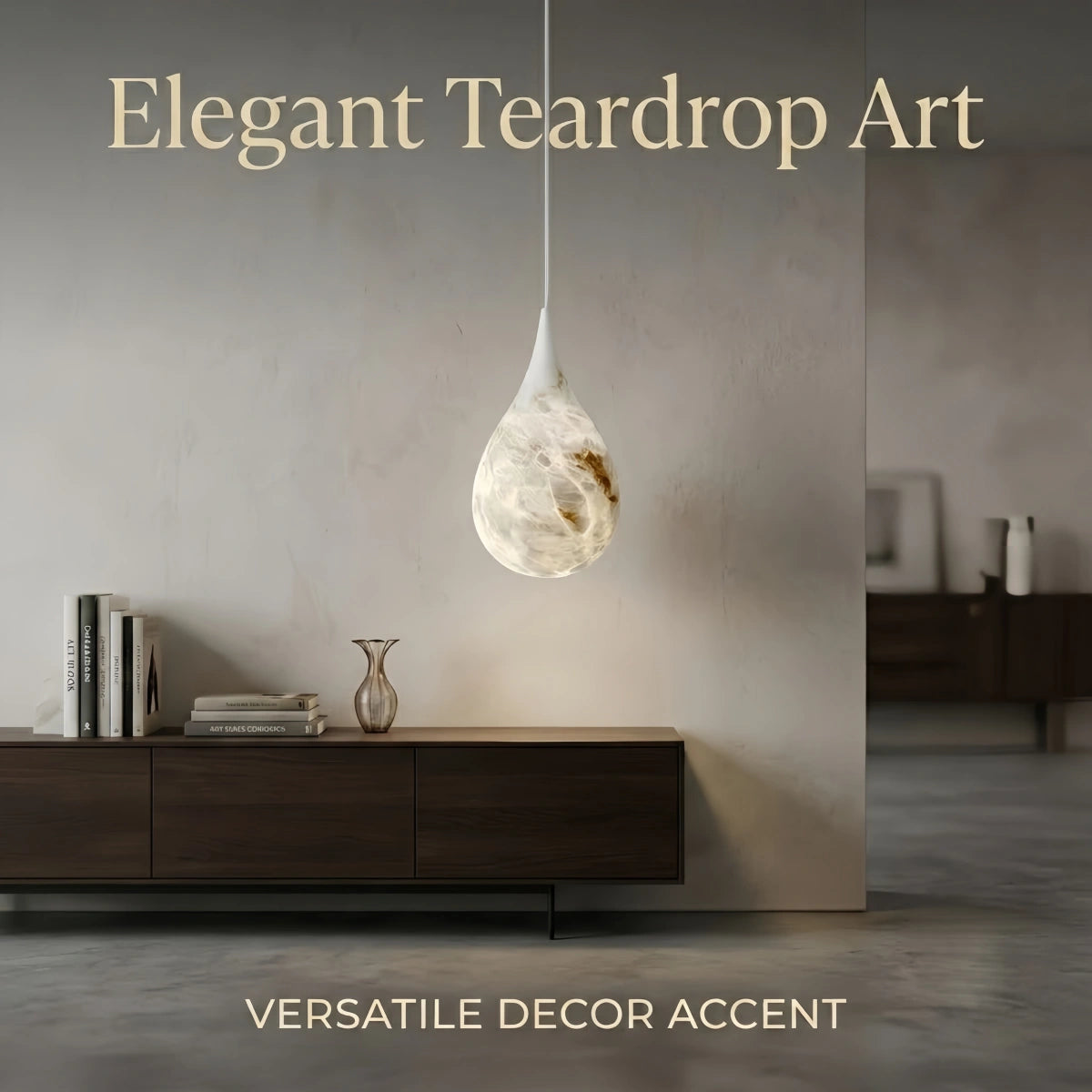 Excelis Light Luxury Alabaster Teardrop Lamp——Natural Translucent For Dining & Bedroom