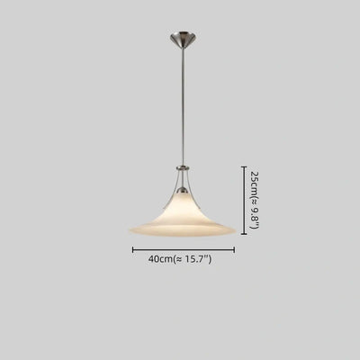 Minimalist Glass Pendant Light -- Anti-Glare White Finish for Dining Room Size