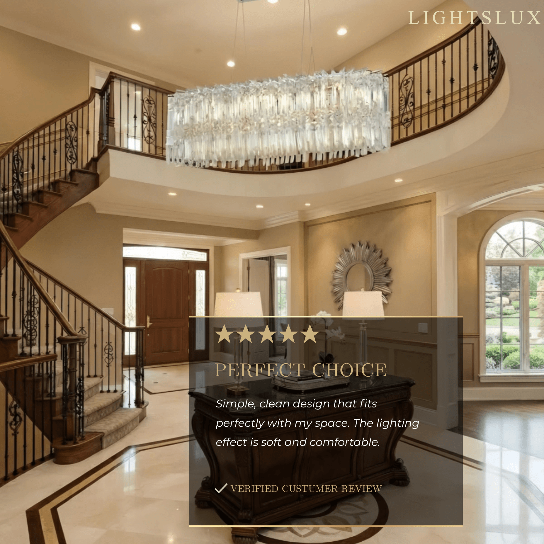 Excelis Luxury  Chandelier --Clear for Living Room