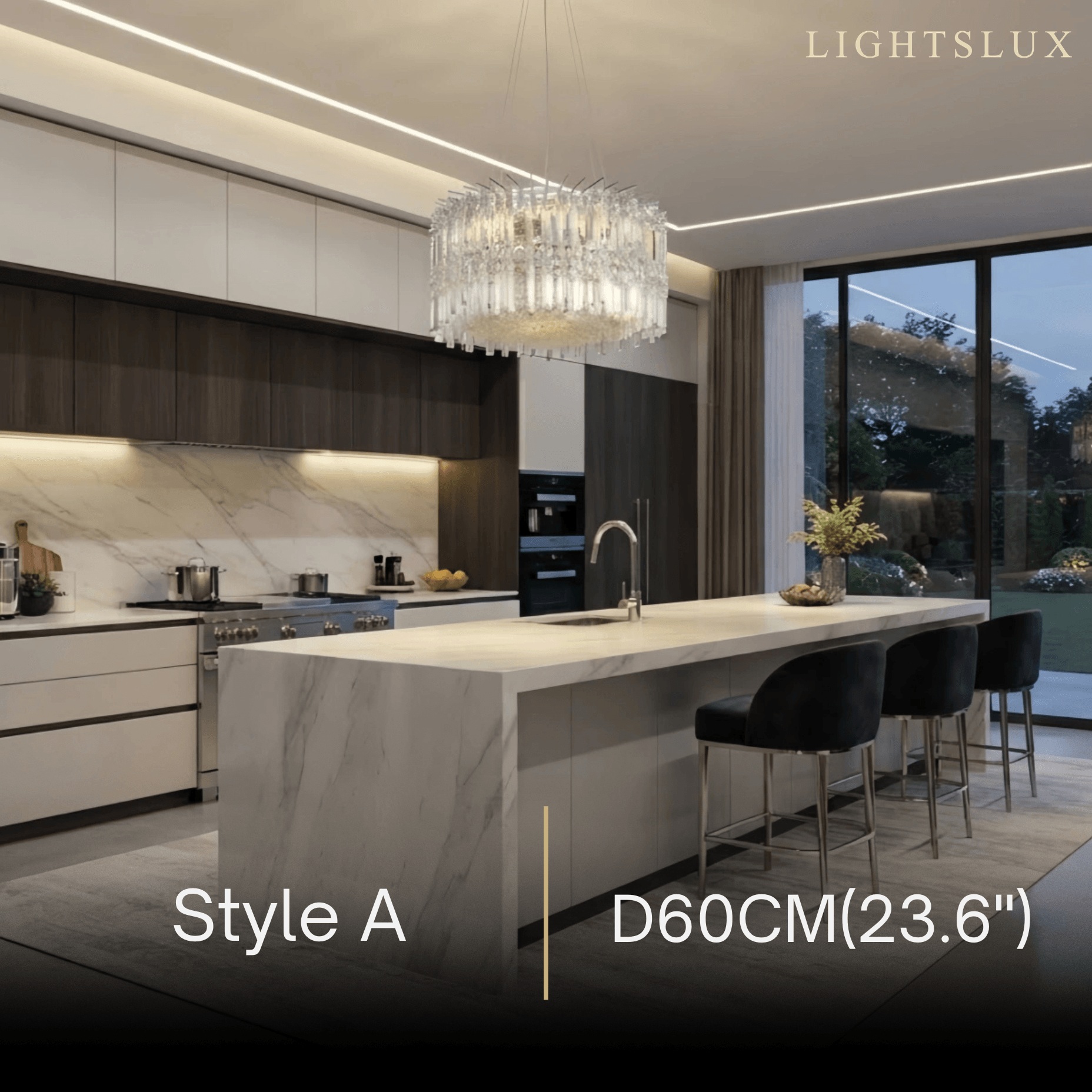 Excelis Luxury Crystal Chandelier -- for Kitchen Island