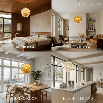 Vivara Nordic Aluminum Pendant Light — Pinecone Design Siver/White/Black for Indoor