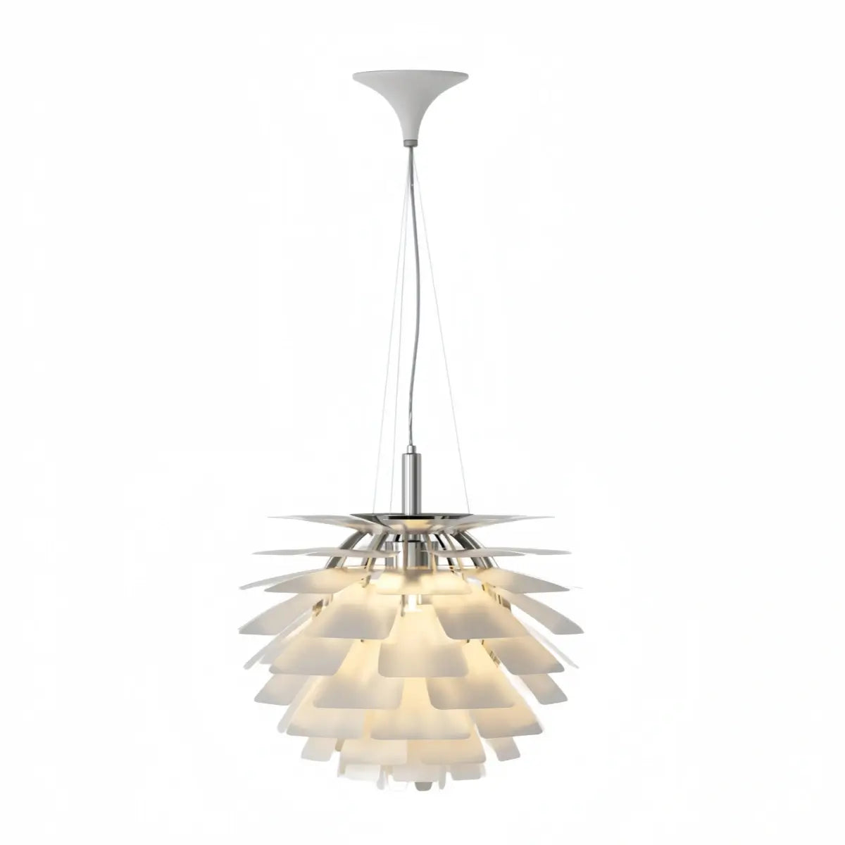 Vivara Nordic Aluminum Pendant Light — Pinecone Design Silver/White/Black for Dining Room White