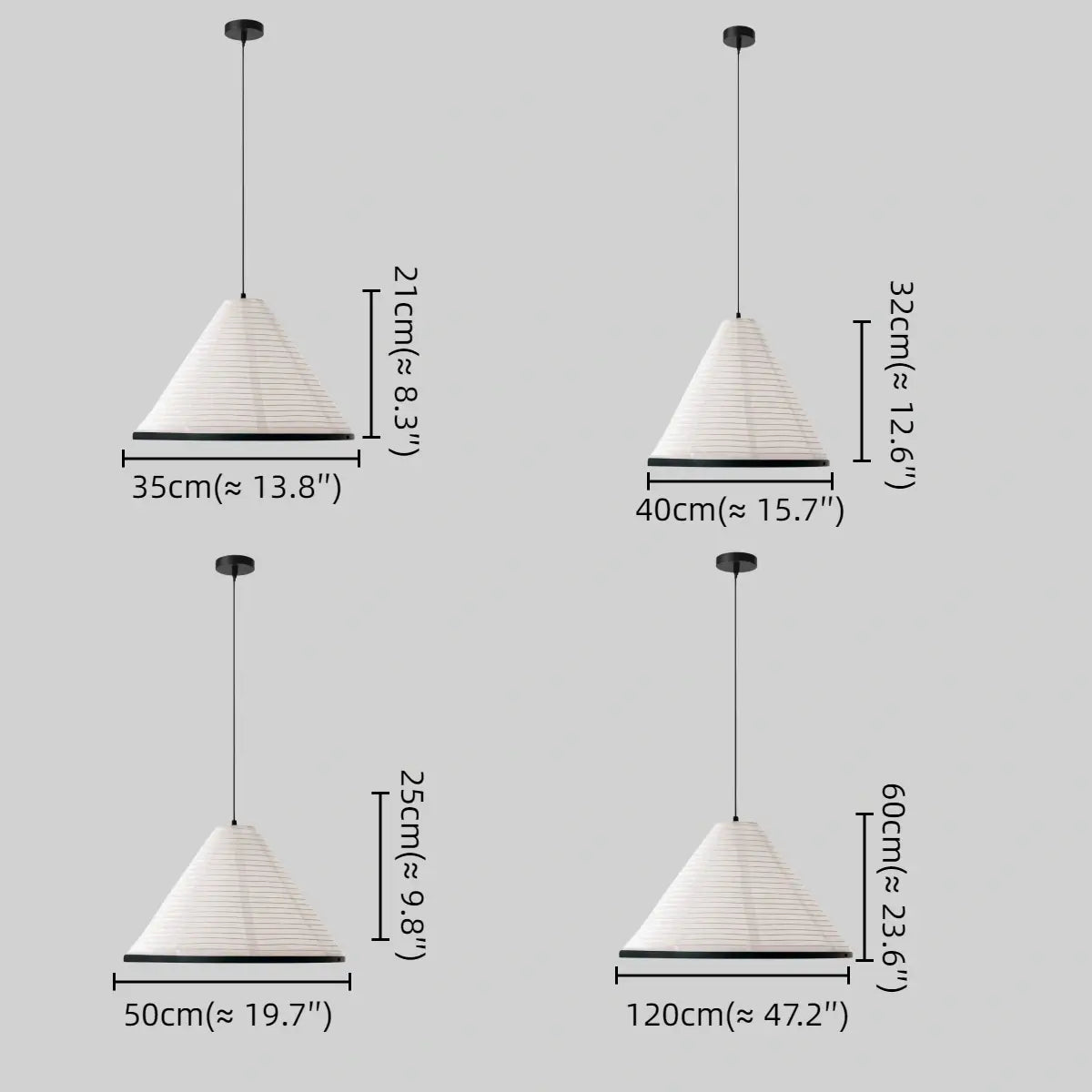Zenno Wabi-sabi Paper Pendant Light — Metal for Living Room