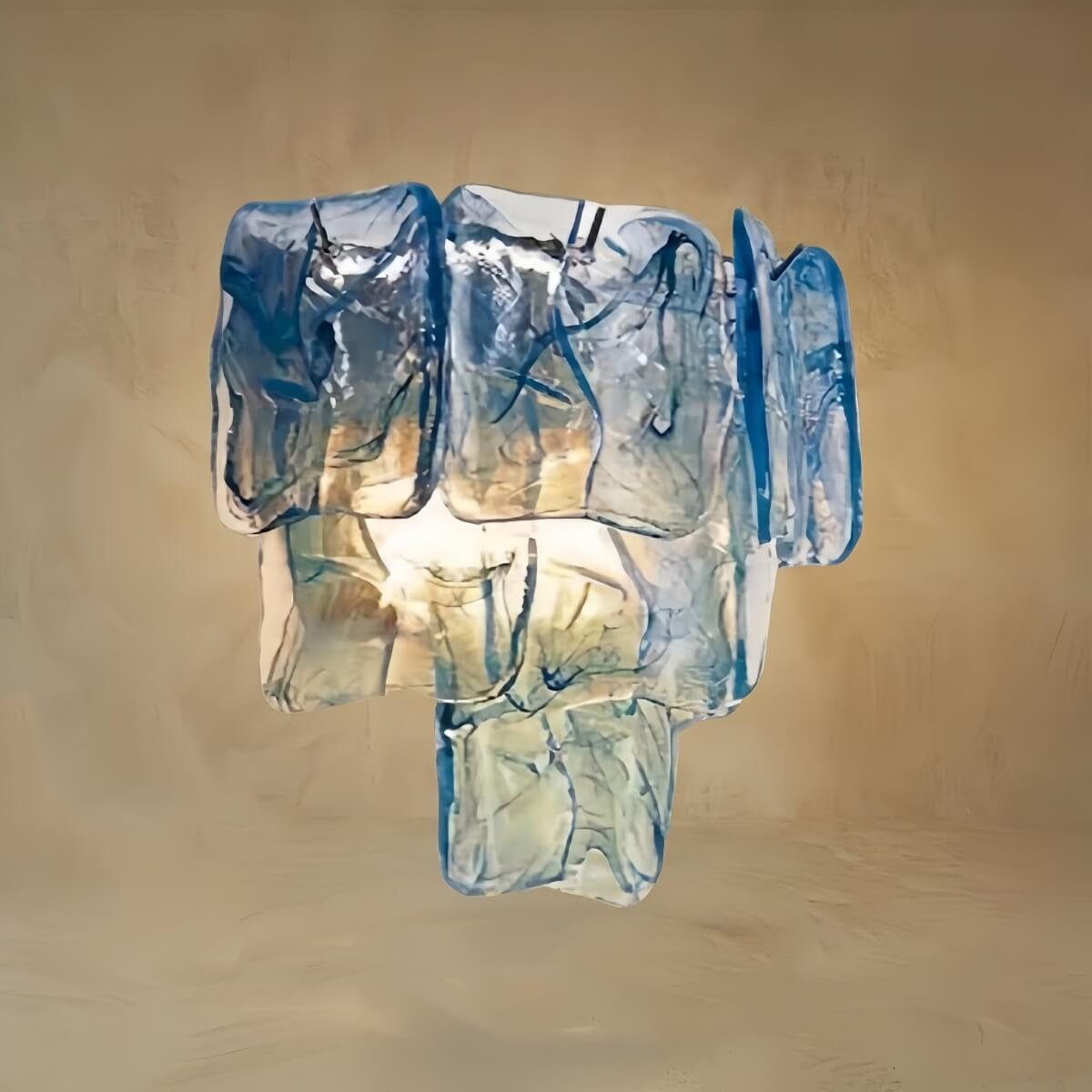 Excelis Luxury Branch-Style Tiered Chandelier— Metal & Glass Blue for Dining Room
