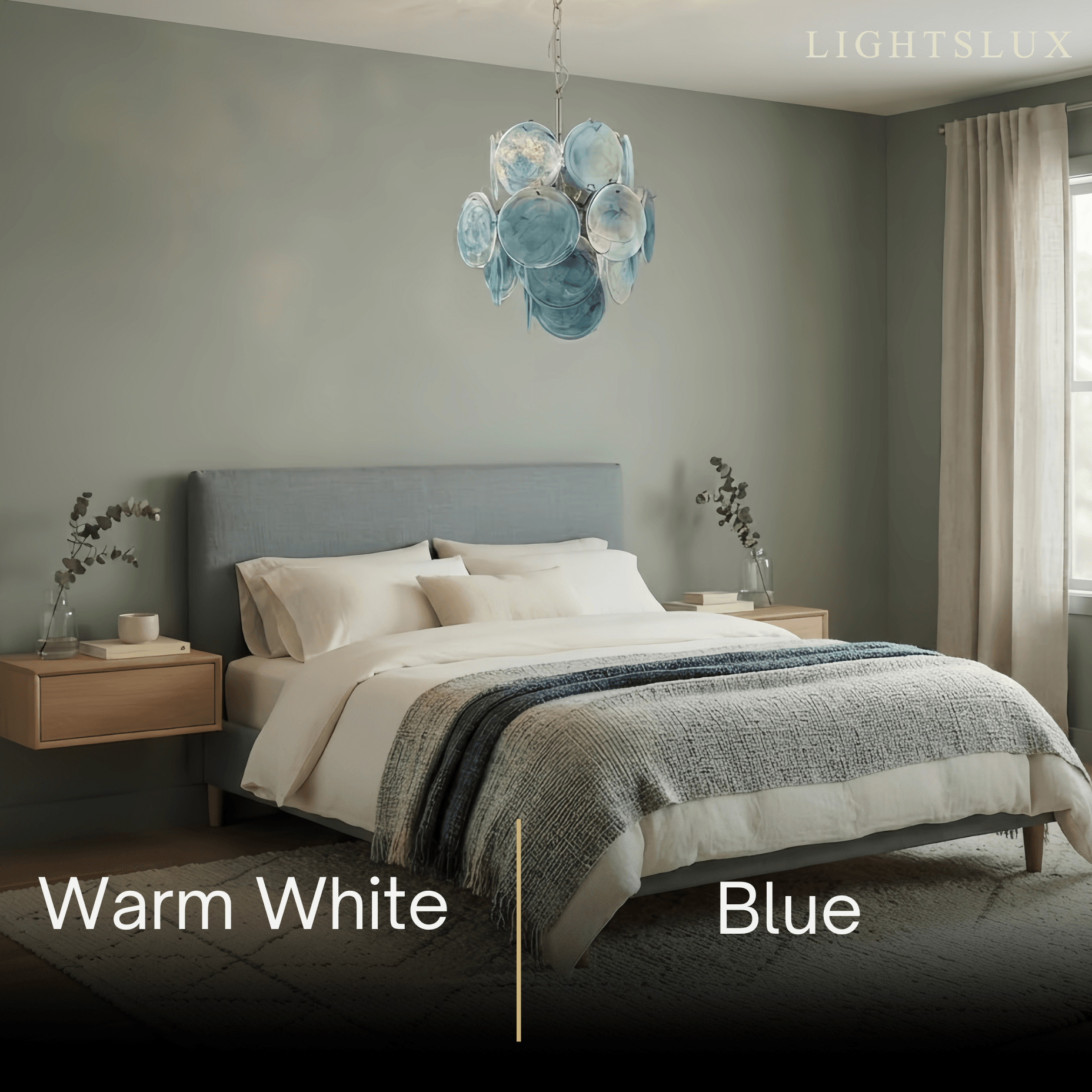 Art Deco Glass Chandelier - Dimmable 3-Color Change for Dining Room