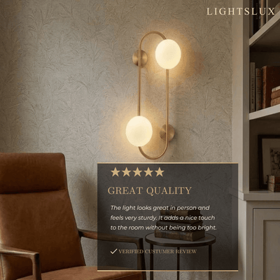 Vetro Minimalist Wall Lamp - Glass Iron - Black Brass for Bedroom Living Room
