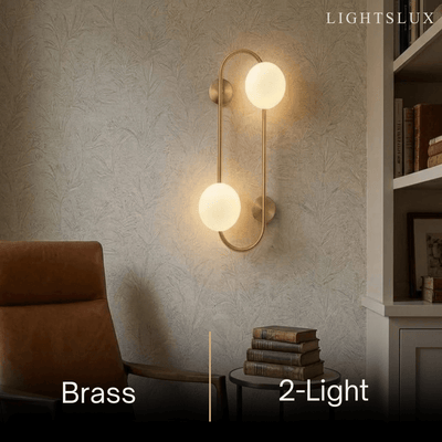 Vetro Minimalist Wall Lamp - Glass Iron - Black Brass for Bedroom Living Room