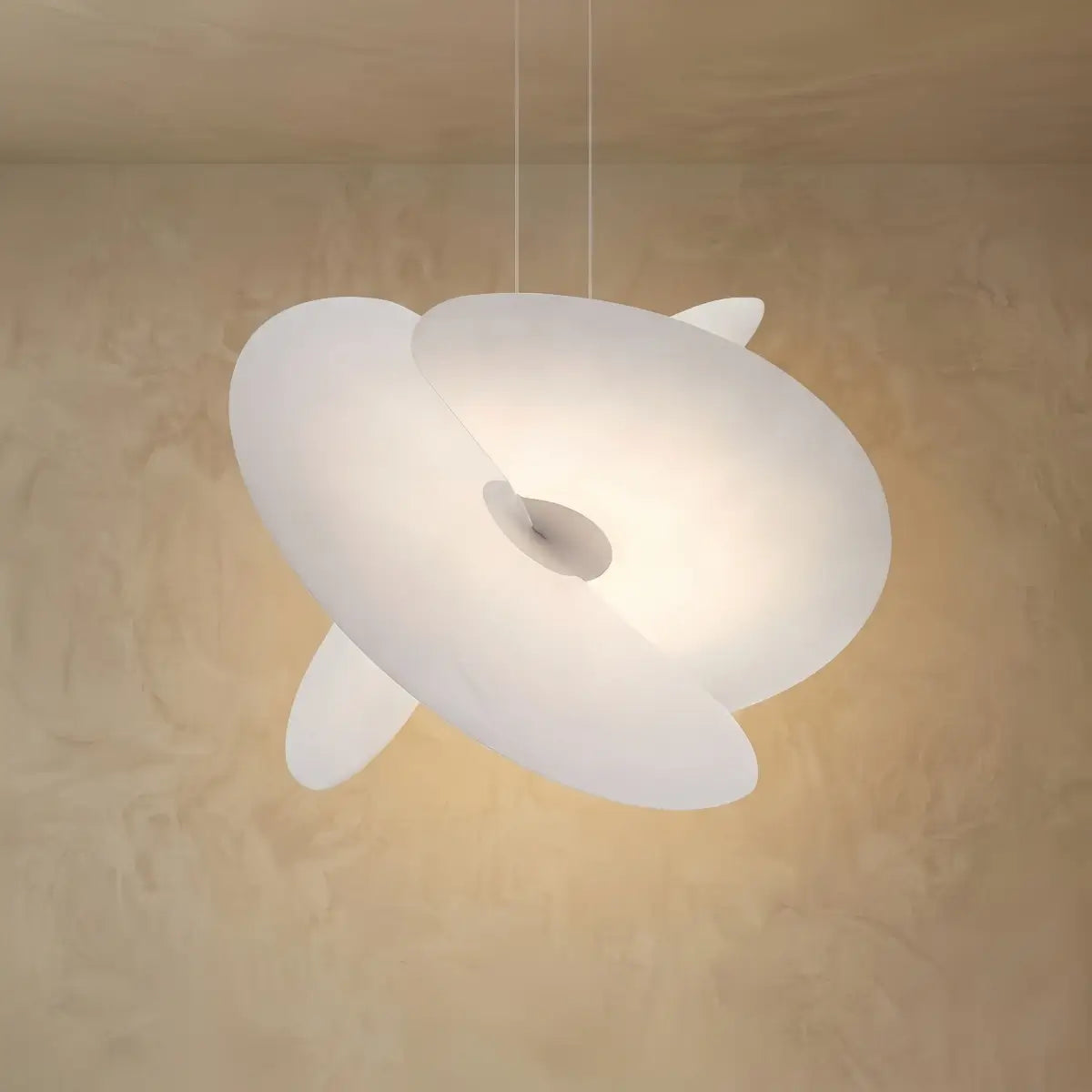 Velora Designer Silk Pendant Light -- Metal & Silk for Living Room