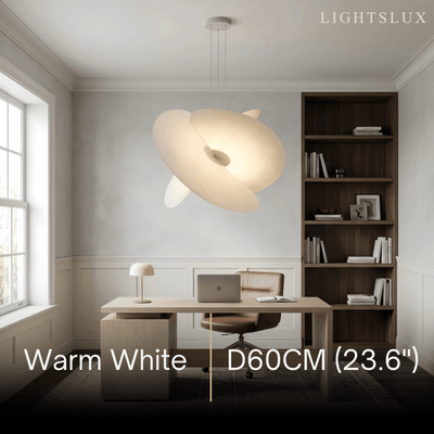 Velora Designer Silk Pendant Light -- Metal & Silk for Living Room