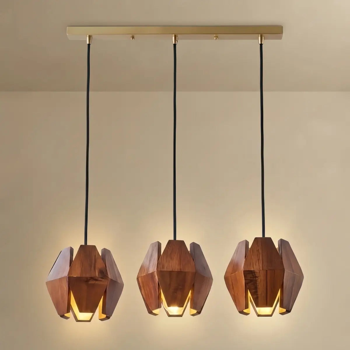 Arcato Vintage Pendant Light Wood - Walnut for Dining Room 