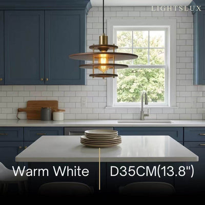 Irondale Vintage  Metal & Wood Pendant Light  for Dining Room