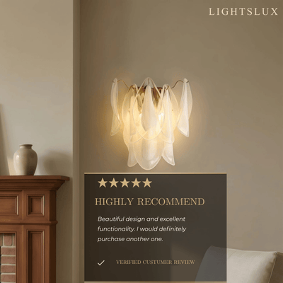 Lunara French Style Wall Lamp – Iron & Glass for Living Room03