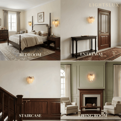 Lunara French Style Wall Lamp – Iron & Glass for Living Room07