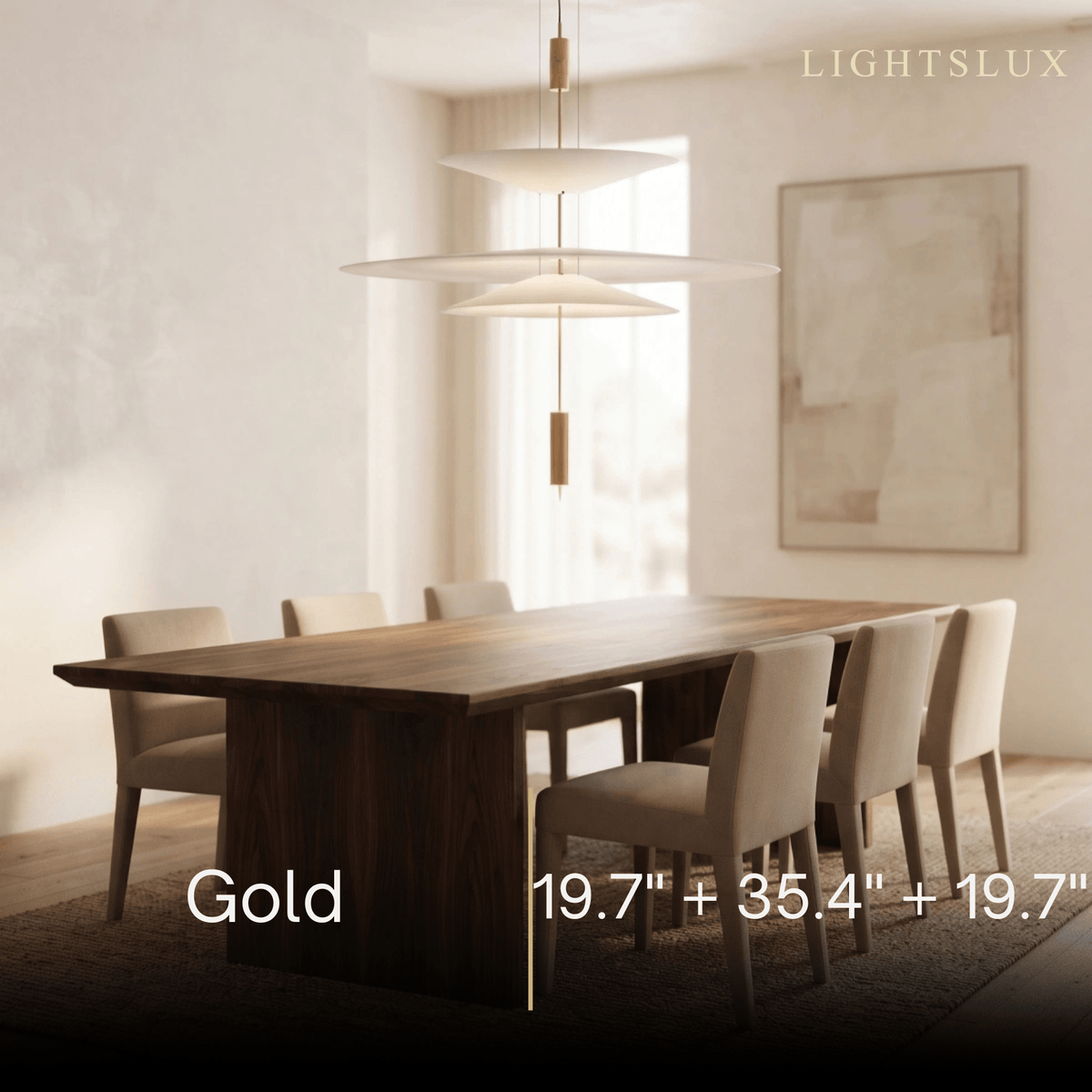 Nebula Modern Acrylic Chandelier – Multi-Tier Disc for Dining GOLDD