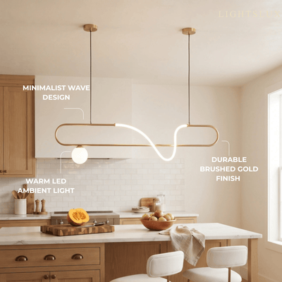 Nebula Modern Silicone LED Pendant Light – Linear Gold for Dini