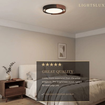 Zenno Natural Walnut Ceiling Light – Round for Be