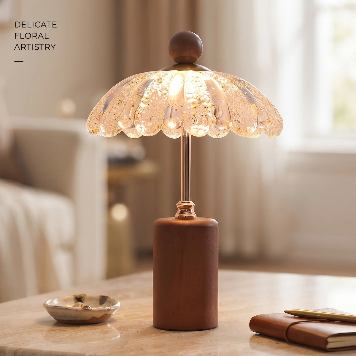 Velora Mid-Century Flower Table Lamp – Petal for Bedroom111