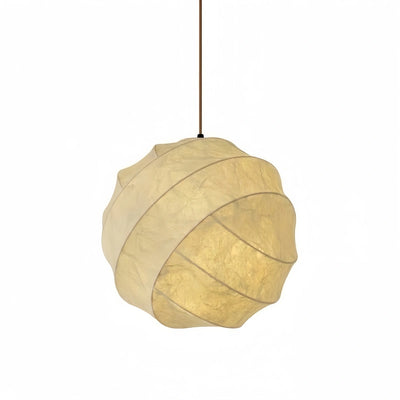 Sandora Silk Pendant Light -- White Natural Mulberry for Dining Room