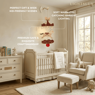 Cartoon Carousel Wall Lamp PLA Material with Rotating Design for Kids Room