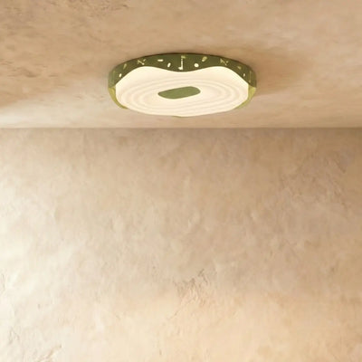 Morandia Green Modern Round Ceiling Light -- Iron & PE Flush Mount