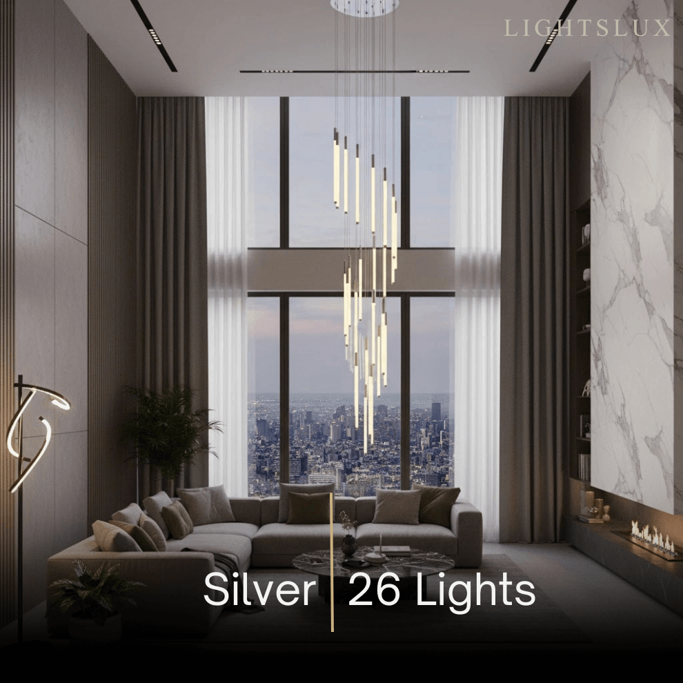 Nebula Multi-Tier Modern Chandelier - Waterfall Design for Staircases & High Ceilings