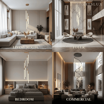 Nebula Multi-Tier Modern Chandelier - Waterfall Design for Staircases & High Ceilings