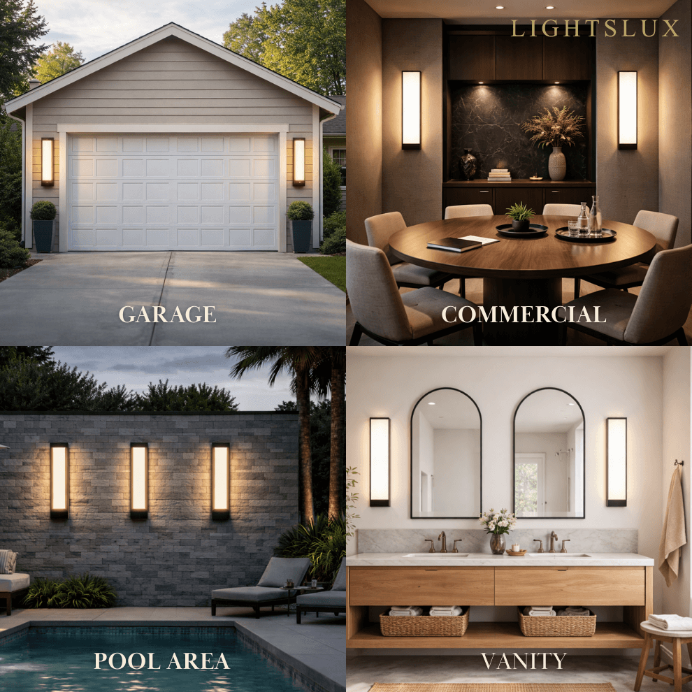 Arcato Premium Stainless Steel Outdoor Wall Sconce - Modern Solar & Wired Options