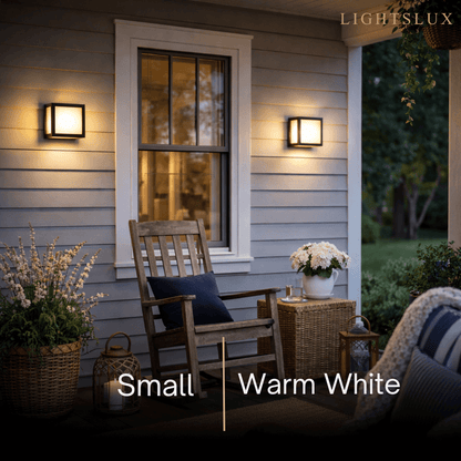 Geometric Matte Black Outdoor Wall Light – Modern LED Sconce for Patio & Entryway