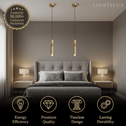 Modern Gold Pendant Light with Soft Warm Glow for Contemporary Interiors