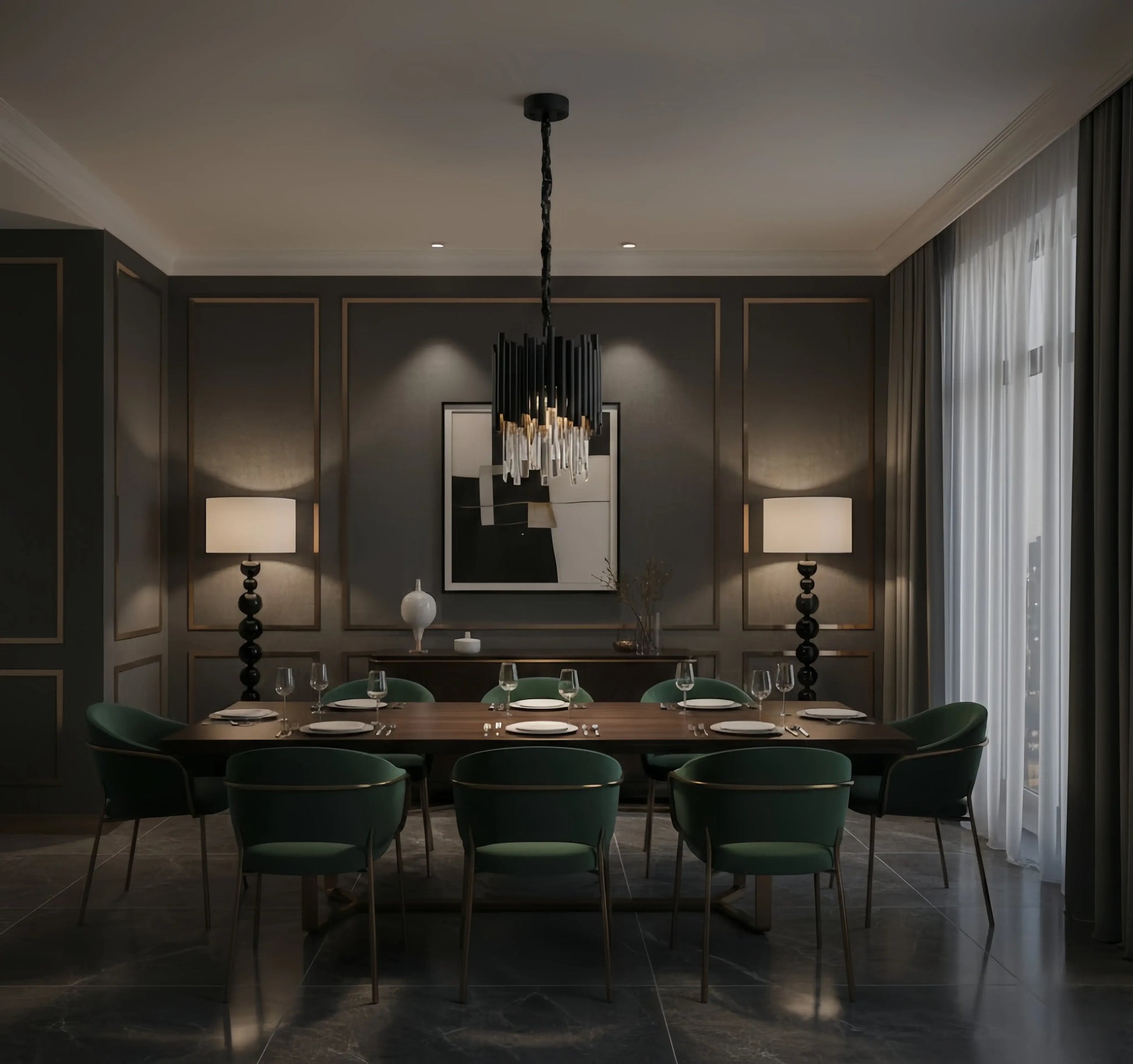 Modern Obsidian Mini Pendant Light
