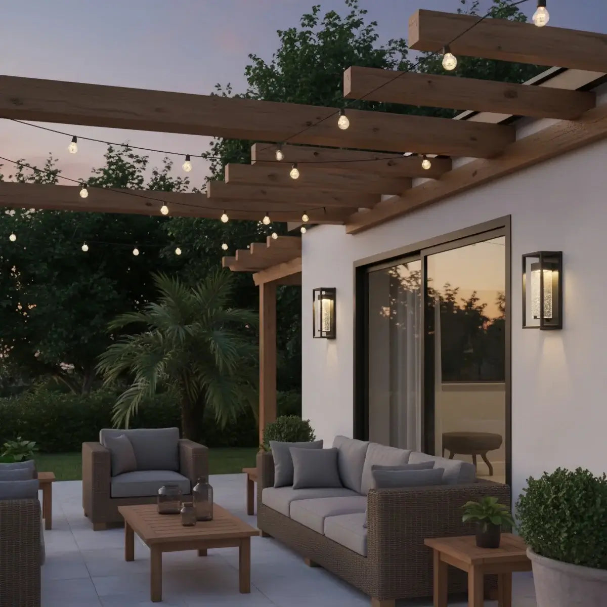 Modern Outdoor Wall Sconce Light with Crystal for Patio