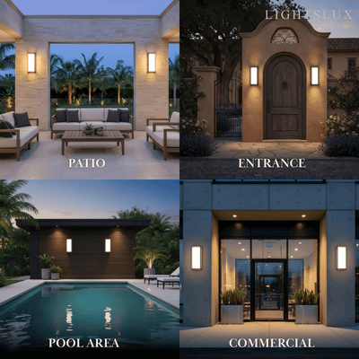 Minimalist Outdoor Wall Sconce in Black Stainless Steel with Adjustable LED Lighting