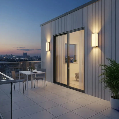 Minimalist Outdoor Wall Sconce in Black Stainless Steel with Adjustable LED Lighting