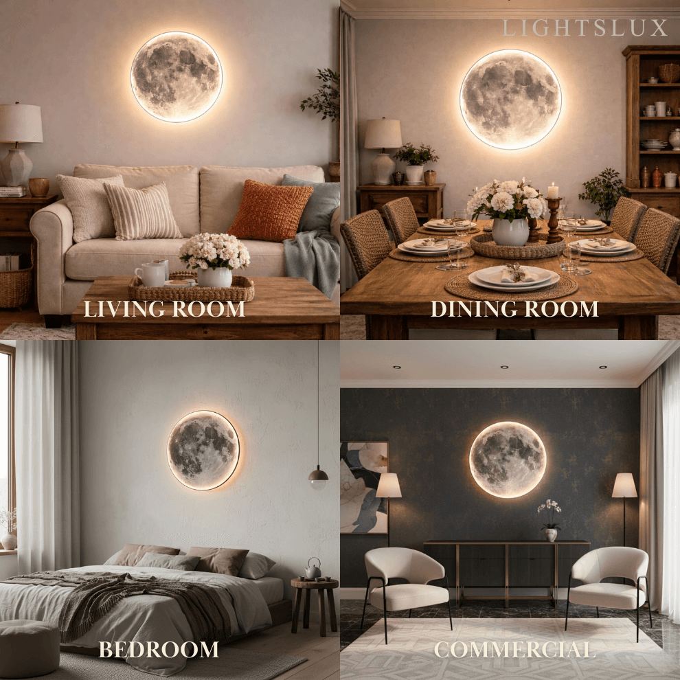 Moon Wall Night Light – Soft Warm LED Wall Lamp for Nursery & Cozy Home Lighting