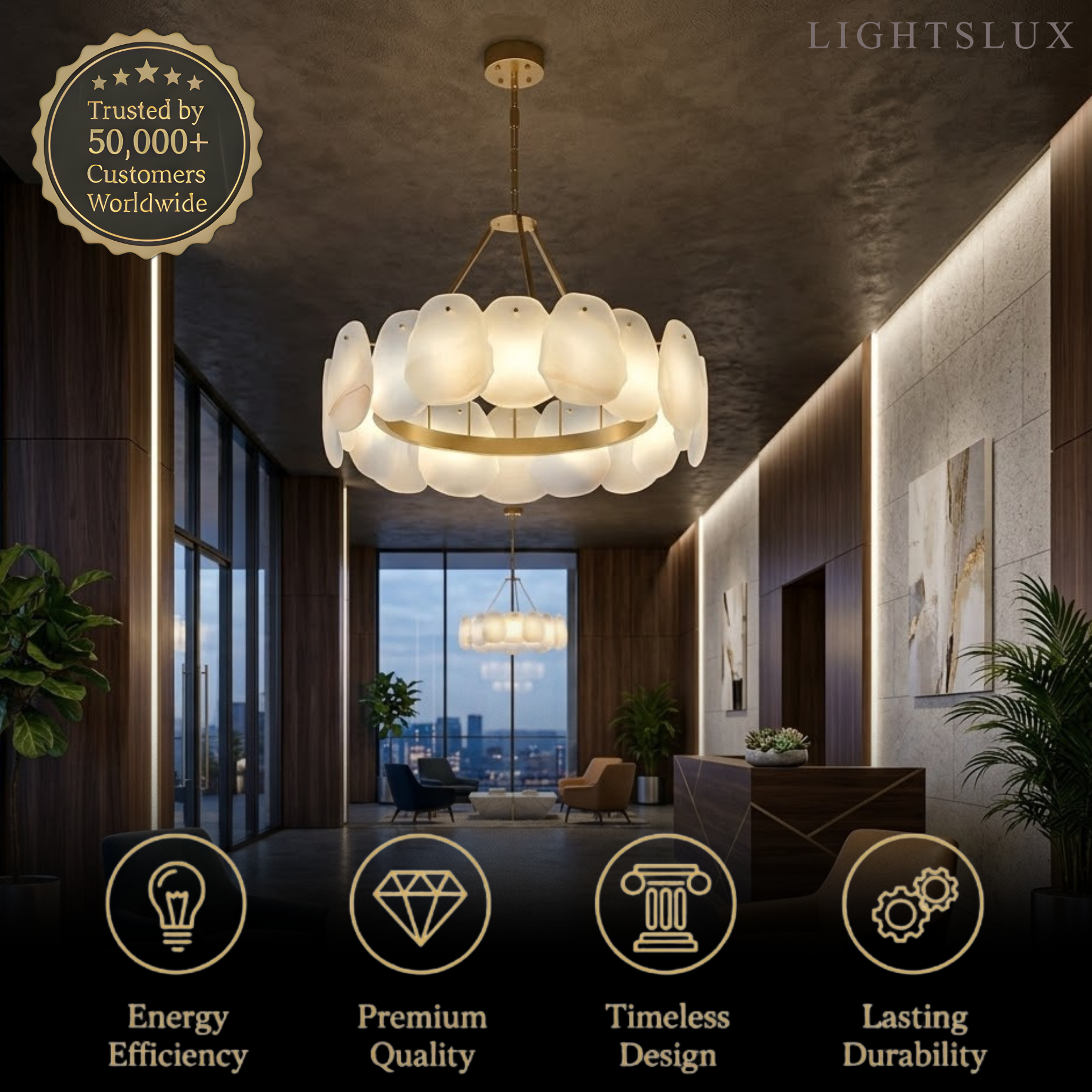 Excelis_Luxury_Sculptural_Brushed_Gold_Chandelier