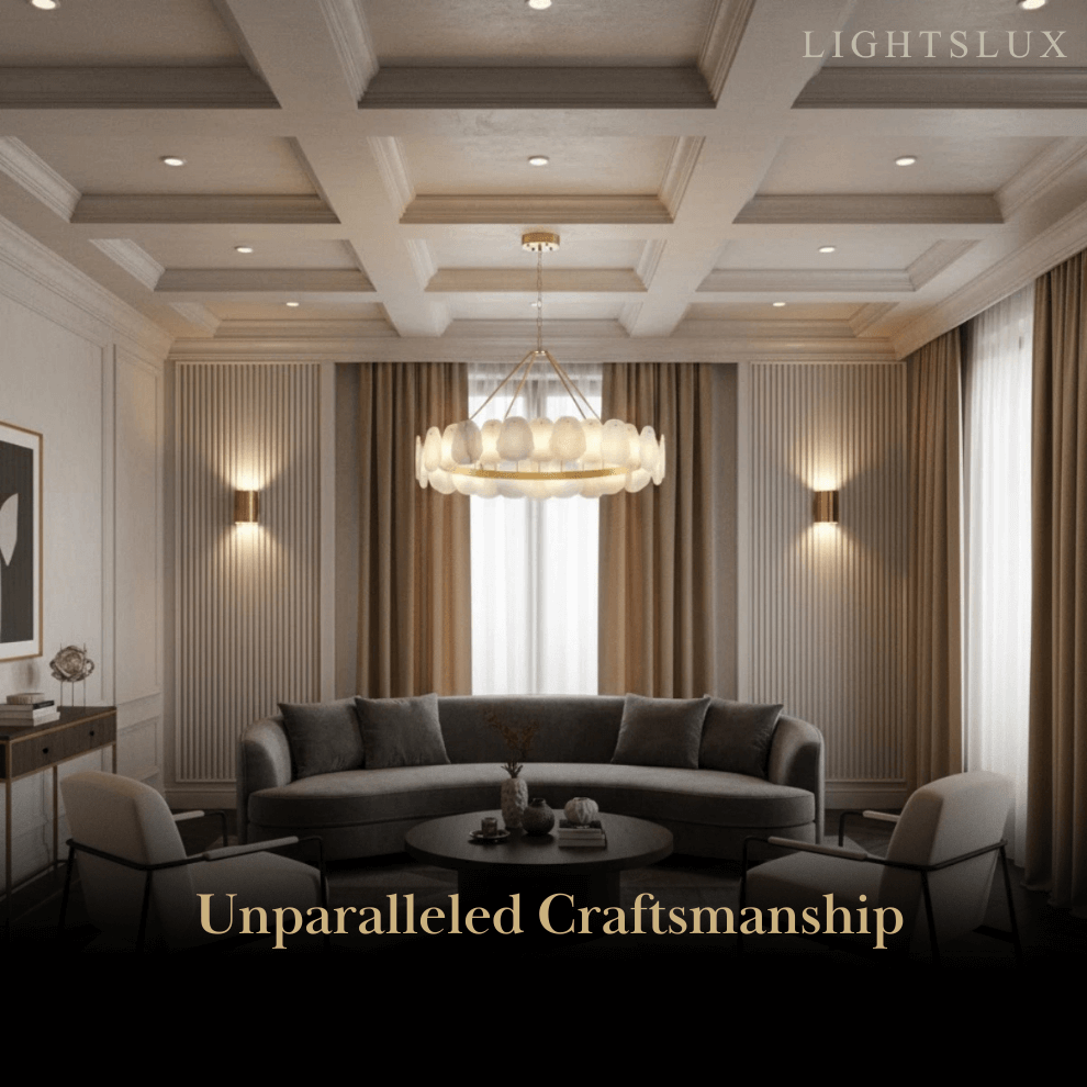 Luxury Sculptural Brushed Gold Chandelier 