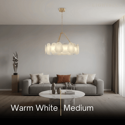 Luxury Sculptural Brushed Gold Chandelier 