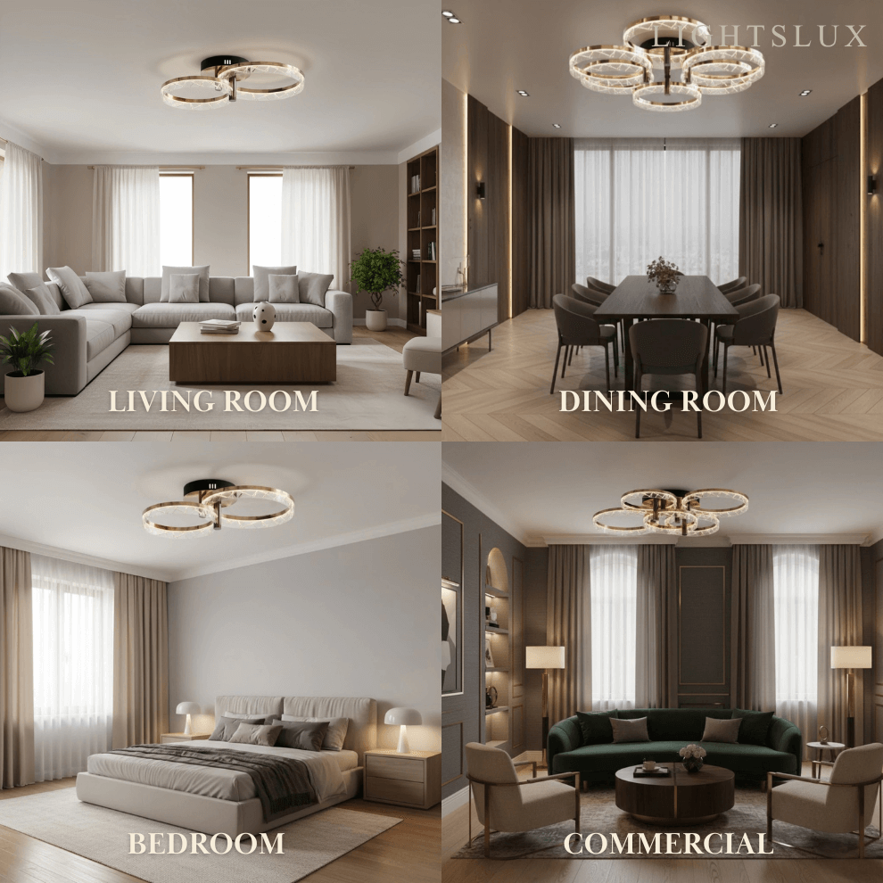 Modern Surface Mount Ceiling Light – Dimmable LED Light for Bedroom/Living Room