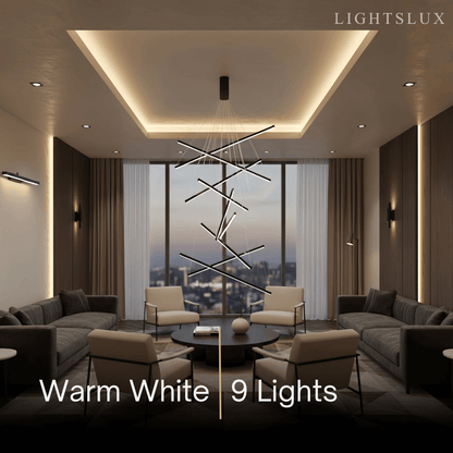 Sculptural Modern Chandelier – Aluminum & Silica Gel LED Halo Light for Living Room 