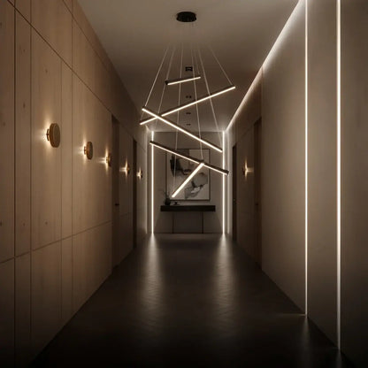 Sculptural Modern Chandelier – Aluminum & Silica Gel LED Halo Light for Living Room 