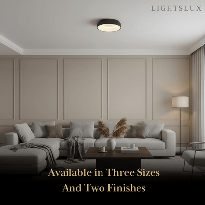 Modern Flush Mount Ceiling Light – Gold/ Black Dimmable LED for Living Room