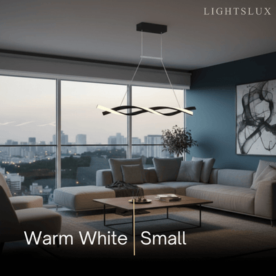 Wave Pendant Light – Matte Black Organic Sculptural LED