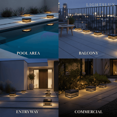 Modern Solar Rectangle Ground Light – Stainless Steel Pathway & Garden Light