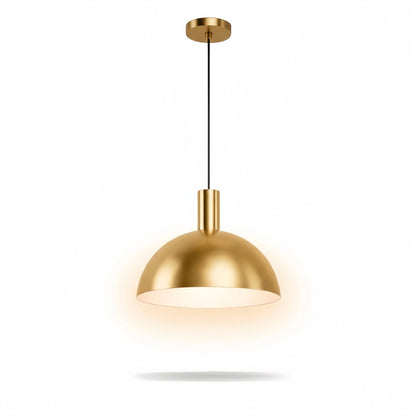 Irondale Mid-Century Pendant Light – Solid Brass in Brushed Gold/Black Matte for Dining Room