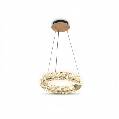 Excelis Rose Gold Crystal Chandelier – Exquisite Crystals with Warm Ambient Glow