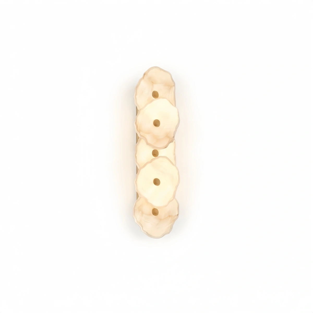 Excelis Royal Alabaster Petal Wall Sconce – Hand-Layered with Brushed Gold Brass for Living Room